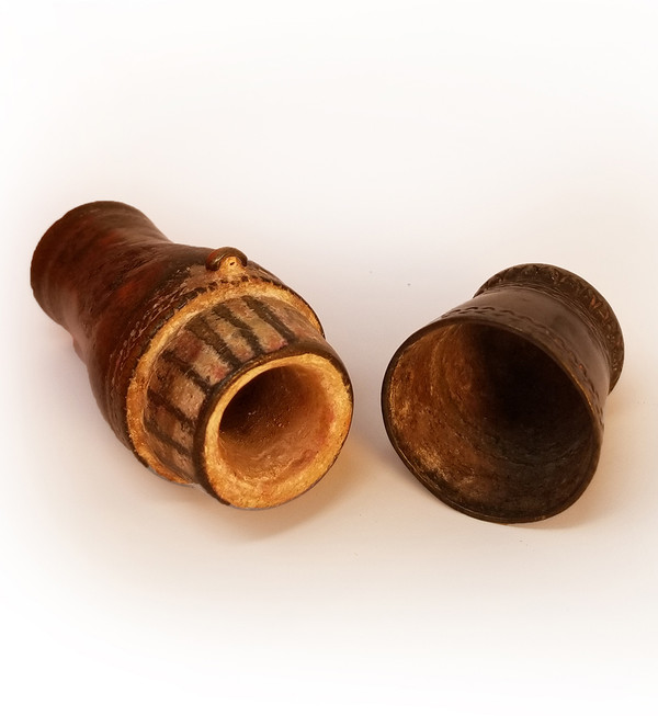 Antique Bronze Lime Container - Cambodia