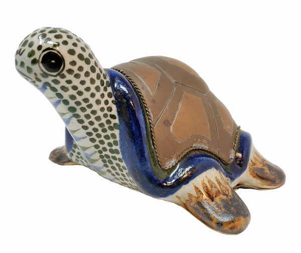 Turtle by Sergio Bustamante made from ceramic and copper.