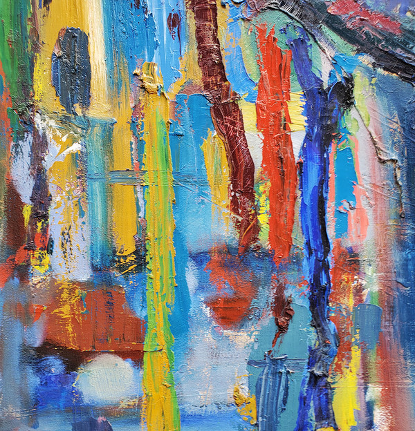 Fauvist Figurative Abstract - Oil on Canvas 47.5"x 57.5"
