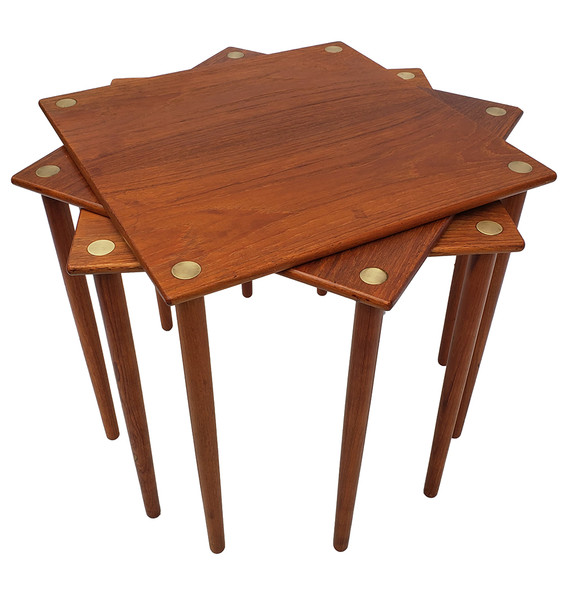 Danish Modern Stacking Table Trio