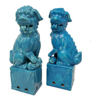 Blue Foo Dog Pair
