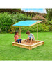 WOODEN SANDPIT WITH SUN CANOPY