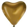 LATEX SATIN 12IN 6 PCS GOLD HEART