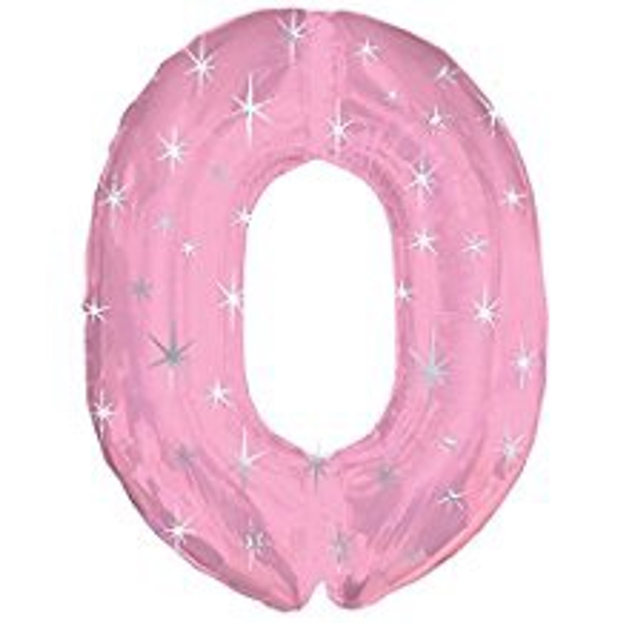 NUMBER 0 PINK 43 INCH FOIL BALLOON