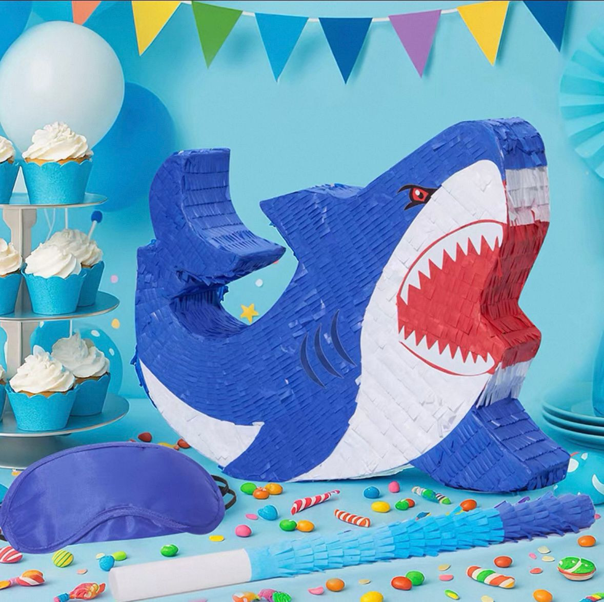 SHARK 3D PULL PINATA SET