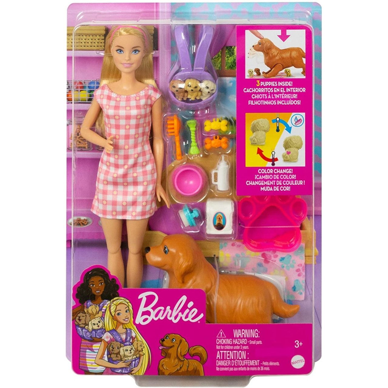 BARBIE DOLL AND NEWBORN PUPS - Toys Club