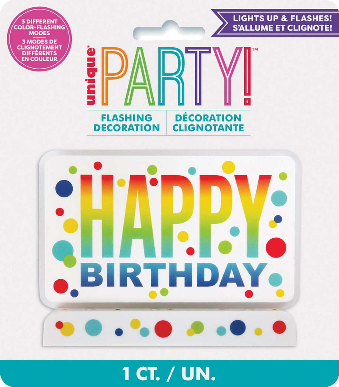 FLASHING HAPPY BIRTH DAY DOTS CAKE DECORATION