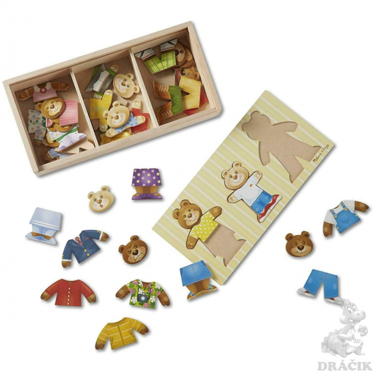 WOODEN BEAR FAMILY DRESS-UP PUZZLE W1