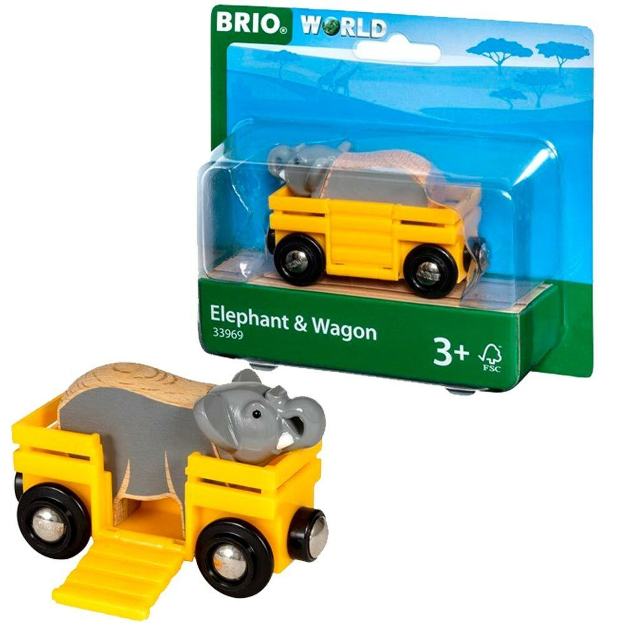 BRIO ELEPHANT & WAGON