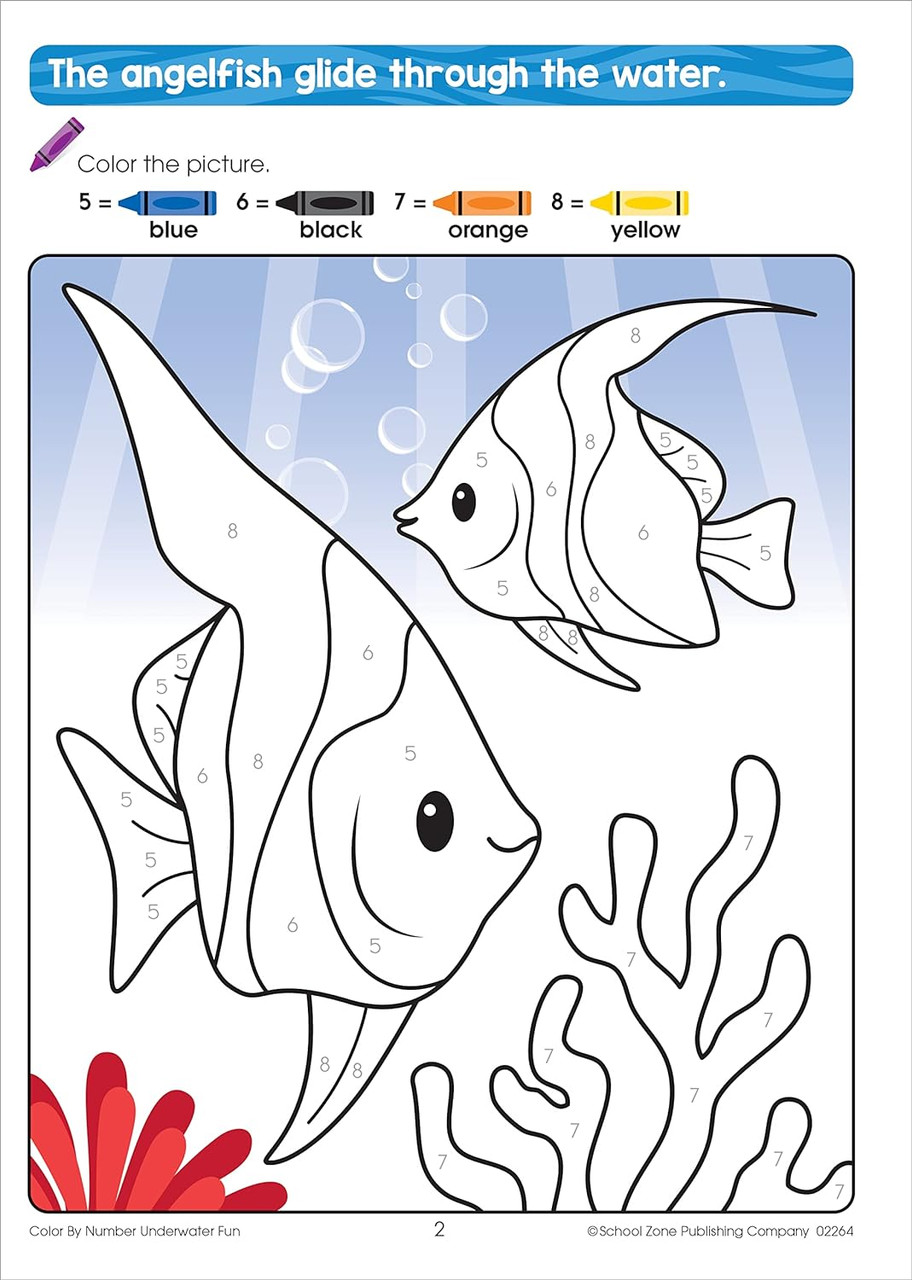 COLOY BY NUMBER UNDERWATER FUN AGES 4-6