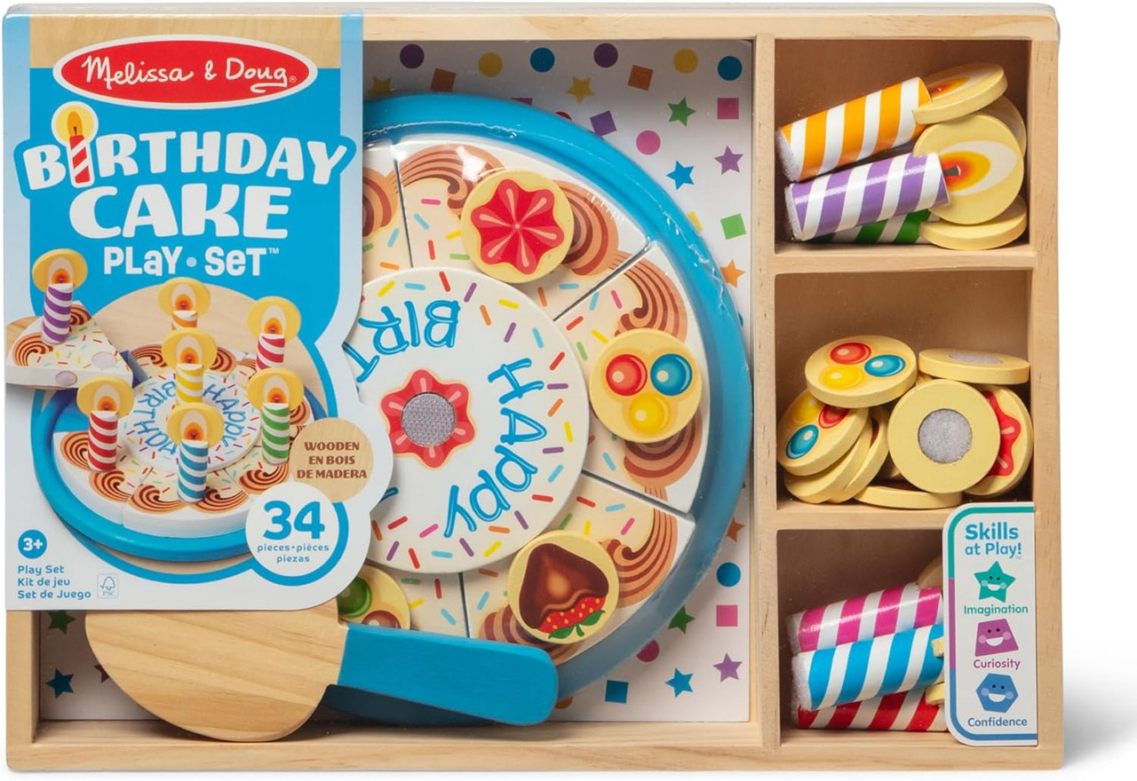 WOODEN BIRTHDAY CAKE PLAYSET