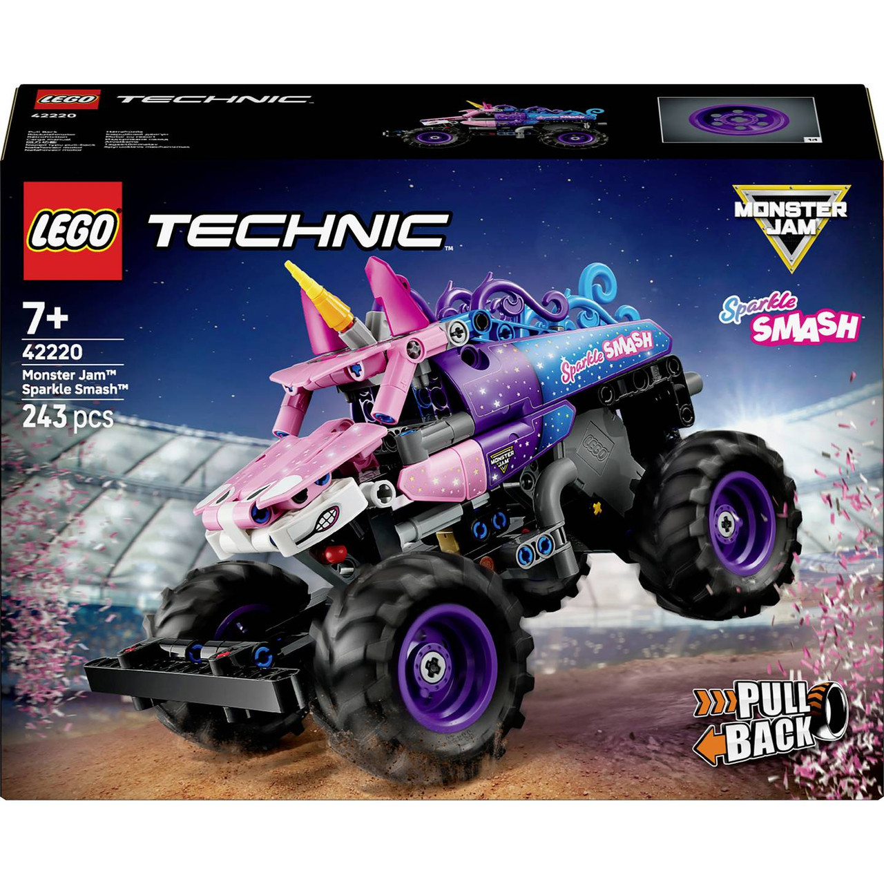 MONSTER JAM SPARKLE SMASH PULL BACK