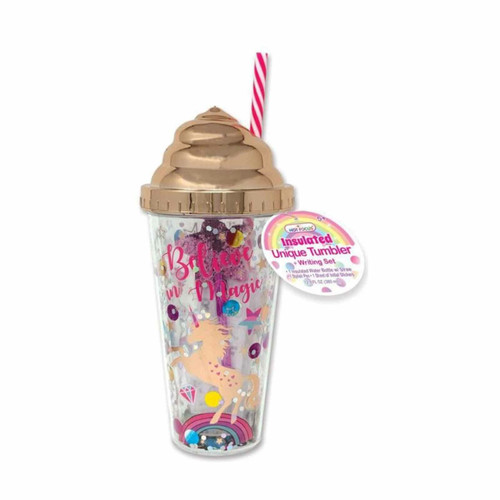 INSULATED UNIQUE TUMBLER WRITING FUN UNICORN