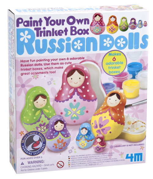 PAINT YOUR OWN TRINKET BOX RUSSIAN DOLLS