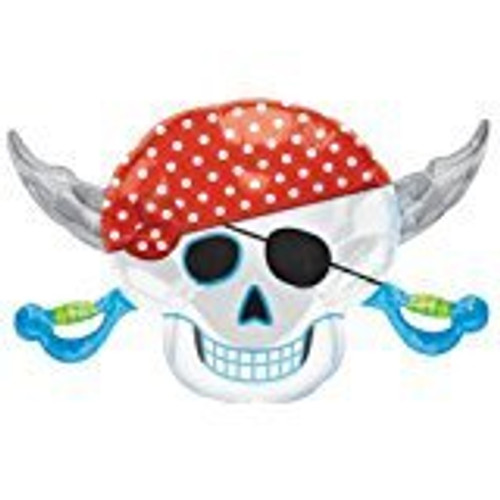 PIRATE PARTY SKULL FOIL BALLOON