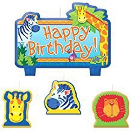 BIRTHDAY CANDLE SET JUNGLE ANI