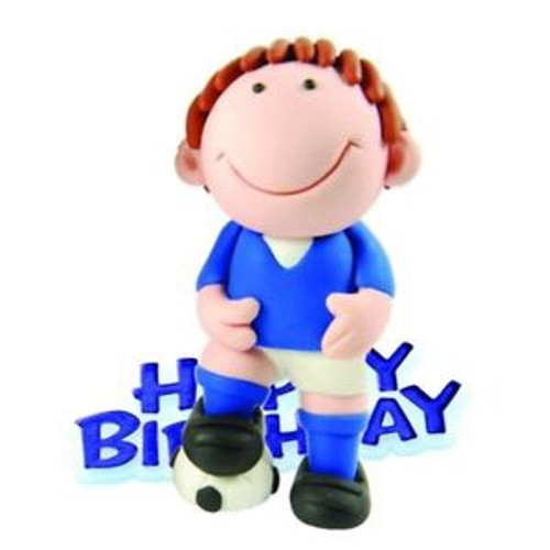 CAKE DECORATION FOOTBALLER BLU