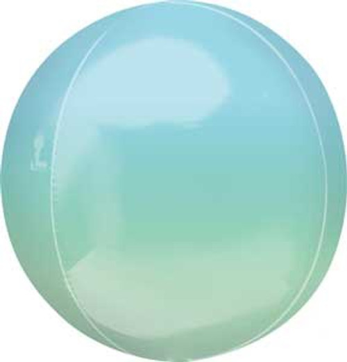 ORBZ OMBRE BLUE/GREEN FOIL BALLOON 15 INCHES