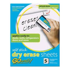 GOWRITE SELF-STICK DRY ERASE SHEETS 5