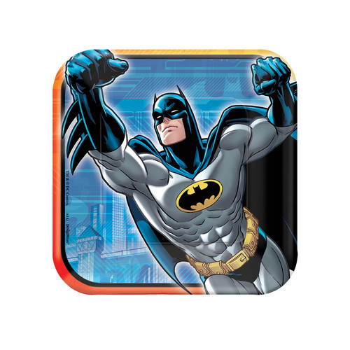 BATMAN SQUARE DESSERT PLATES 18CM