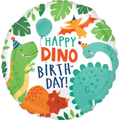 HAPPY BIRTHDAY DINOMITE PARTY BALLOON 17 INCHES