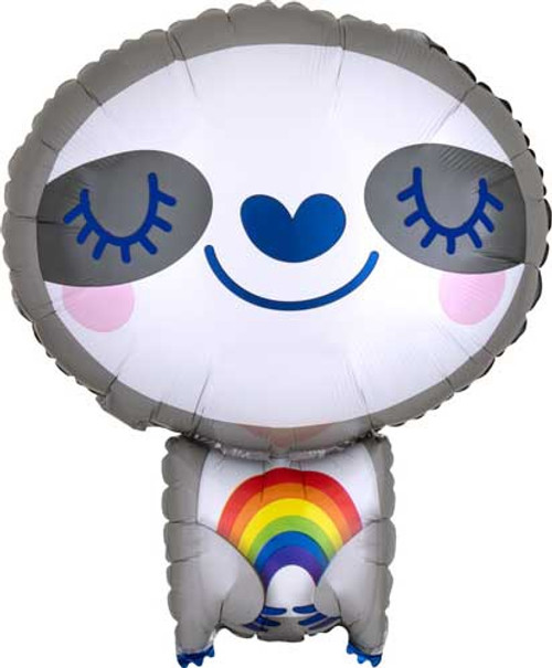 SLOTH WITH RAINBOW FOIL BALLOON 19 INCHES