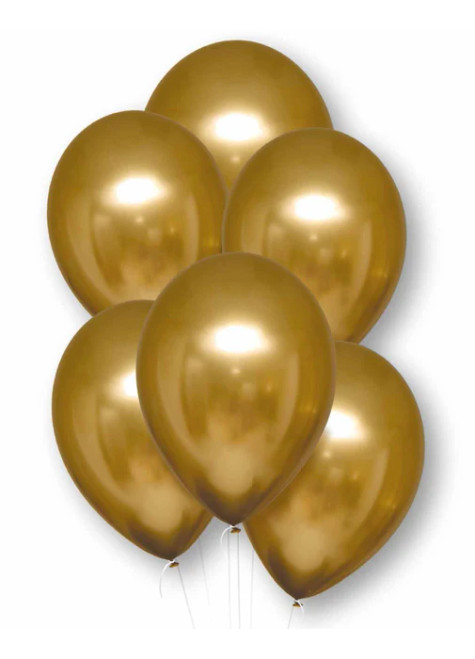 LATEX SATIN 12IN 6 PCS GOLD BALLOON