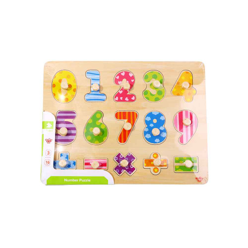 WOODEN NUMBER PUZZLE 16PCS