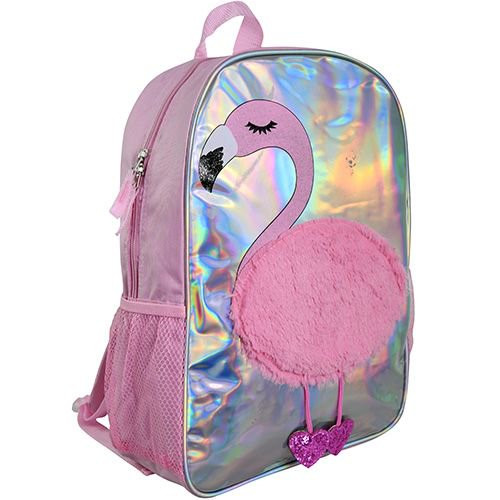 FLAMINGO PLUSH HOLOGRAPHIC BACKPACK