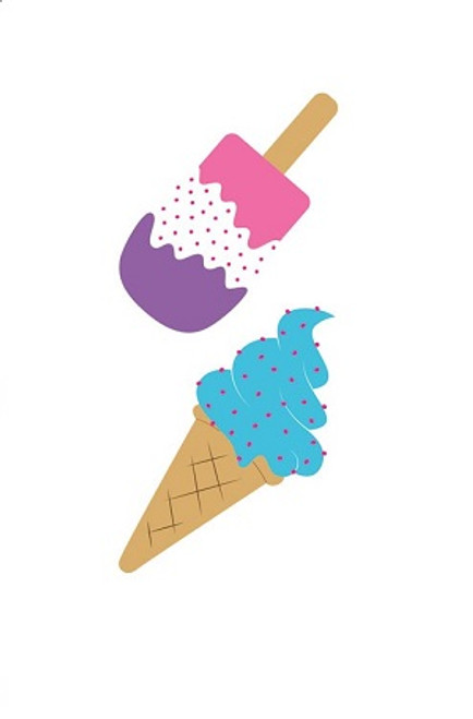 ICE CREAM EMBROIDERED STICKERS