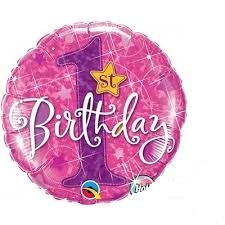 1ST BIRTHDAY PINK FOIL BALLOON