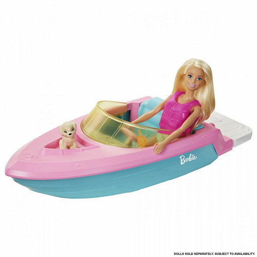 BARBIE BOAT WITH PUPPY AND THEMED