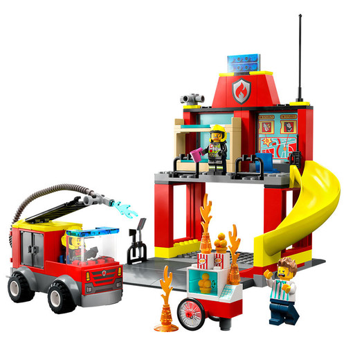 FIRE STATION AND FIRE TRUCK