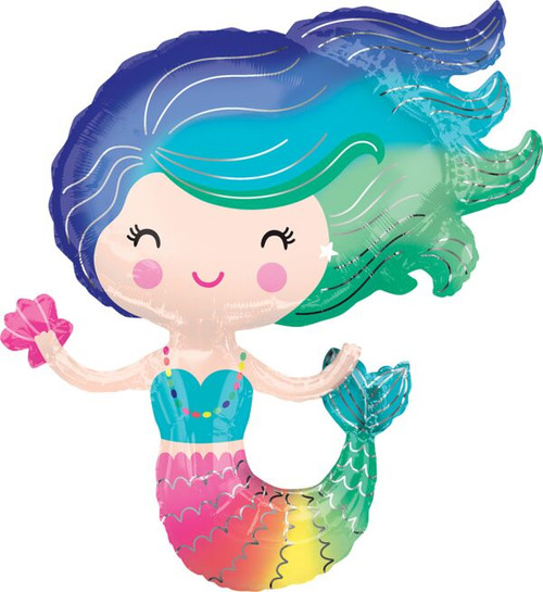 SUPERSHAPE COLORFUL MERMAID FOIL BALLOON 30 INCHES