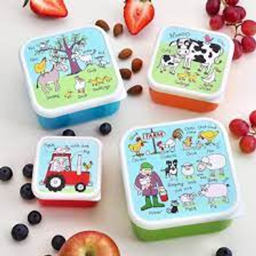 SNACK BOXES 4PCS FARM