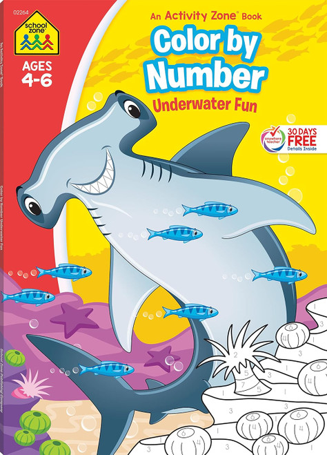 COLOY BY NUMBER UNDERWATER FUN AGES 4-6