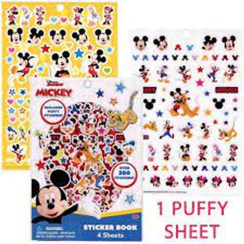 MICKEY STICKER BOOK WITH PUFFY STICKERS 4 SHEET