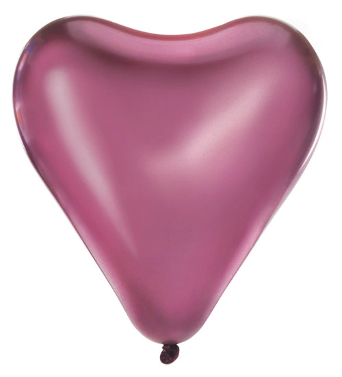 LATEX SATIN 12IN 6 PCS PINK HEART