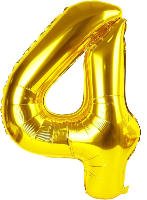 NUMBER 4 GOLD FOIL BALLOON 40 INCHES