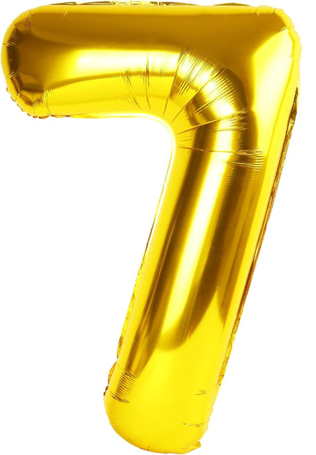 NUMBER 7 GOLD FOIL BALLOON 40 INCHES