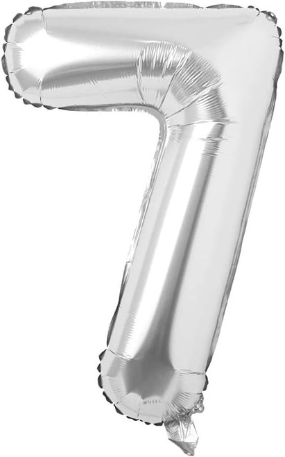 NUMBER 7 SILVER FOIL BALLOON 40 INCHES
