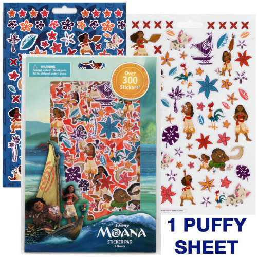 MOANA PUFFY STICKER BOOK 4 SHEETS