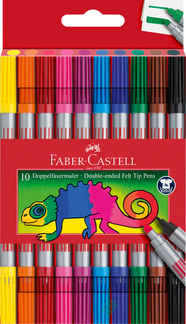 10 DOUBLE-ENDED FELT TIP PENS
