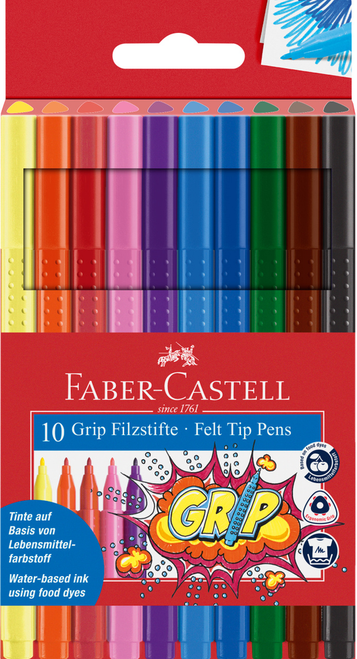 10 FELT TIP GRIP PENS