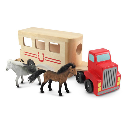 HORSE CARRIER WOODEN VEHICLE PLAYSET