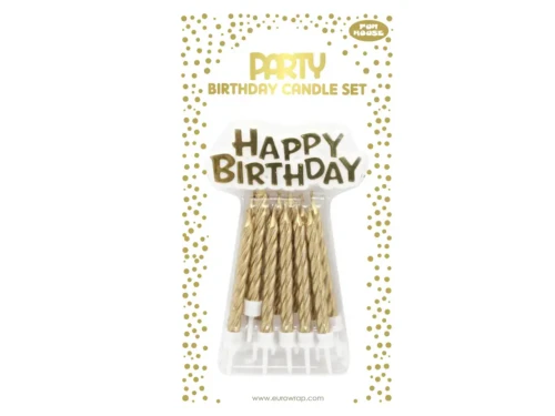 GOLD BIRTHDAY CANDLE 8 SET