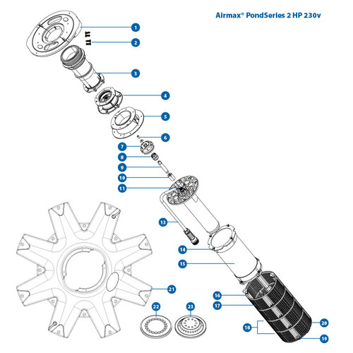 2 HP 230V Pro Replacement Parts for PondSeries Fountain