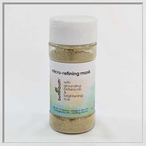 Micro-Refining Mask with grounding botanicals and brightening rice is your face's most loved weekly ritual, and your fifteen minutes of YOU time; All-natural from ButterBath.com