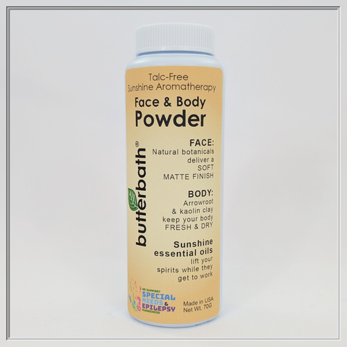 Talc-Free Sunshine Aromatherapy Face and Body Powder from The Butter Bath Company
