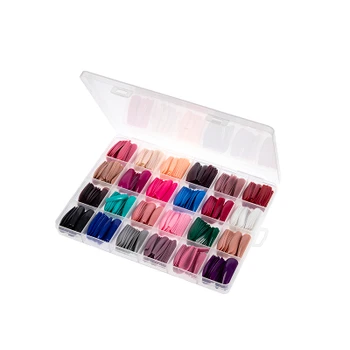 Multicolor Coffin Press-On Nail Set in the BPN14 divided box